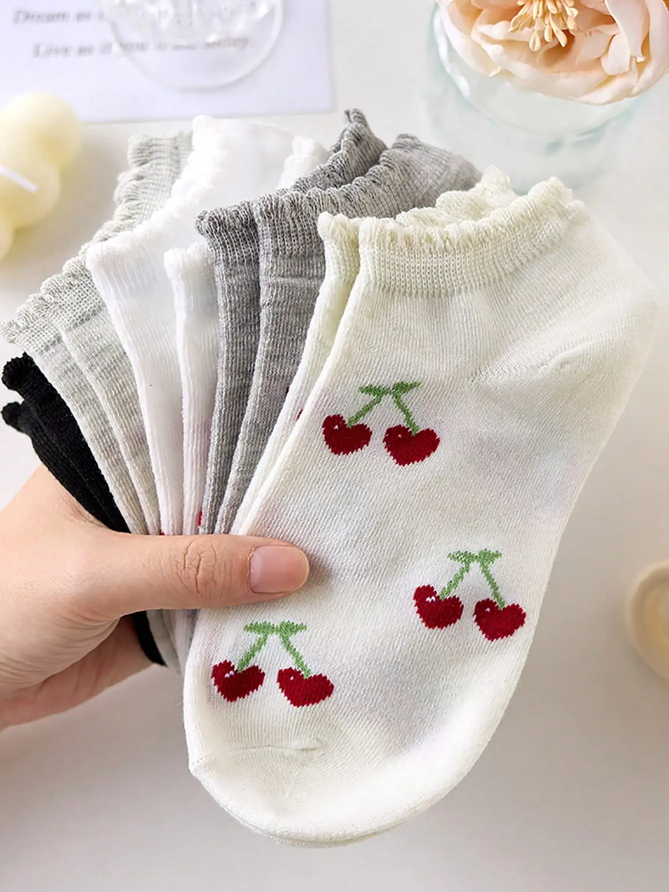 5 Pairs Women's Female Accsesories Socks Ankle Socks Boot White Cheap Sales Clothes Y2K Cute Sports Funny Shoes Gift