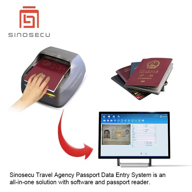 Sinosecu Travel Agency Passport Data Entry System is an all-in-one solution with software and passport reader