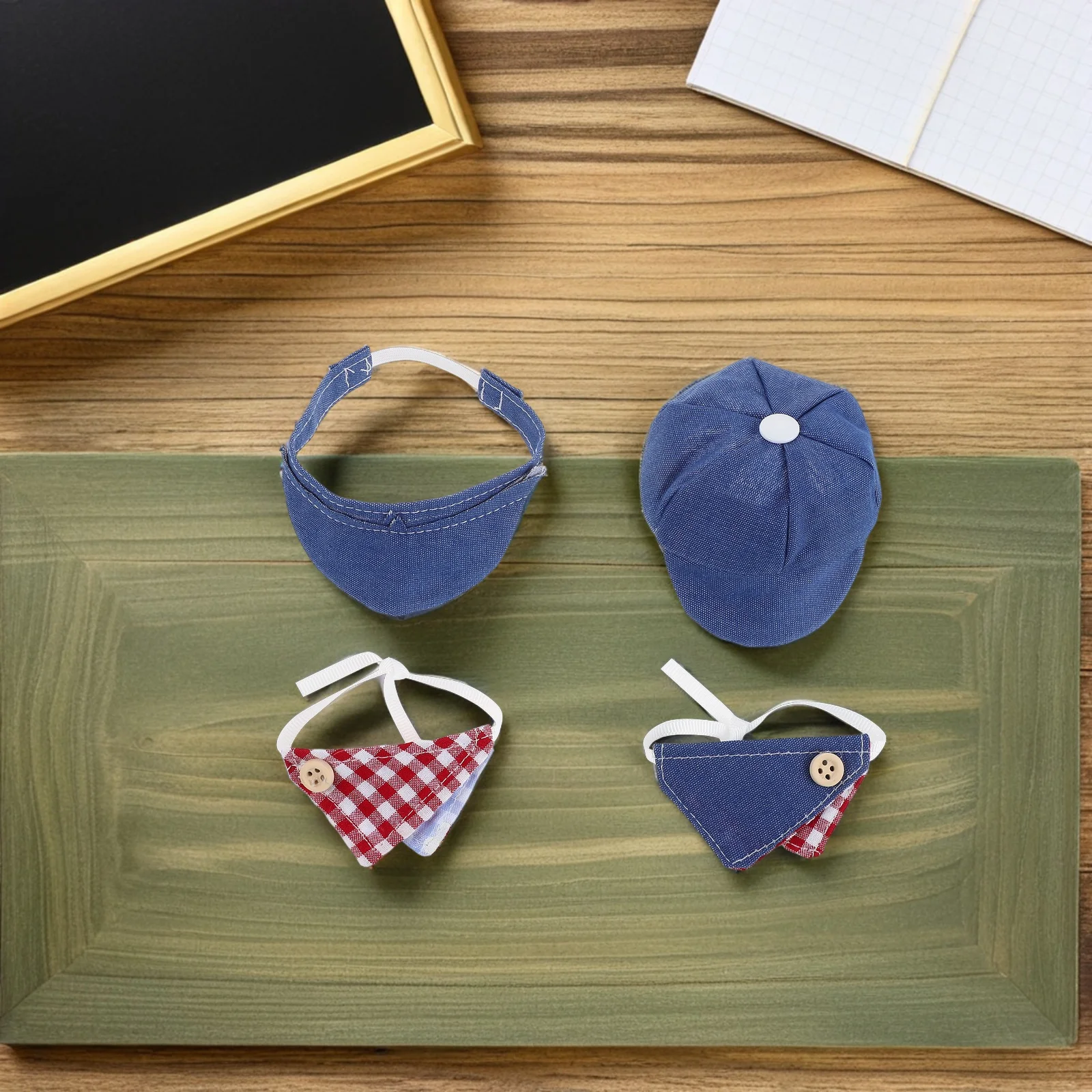 12 قطعة إكسسوارات الملابس 10 سنتيمتر قبعات بيريه صغيرة الأوشحة الثلاثية الزي مجموعة لالتقاط صور الحفلات-قبعات أطفال بنات