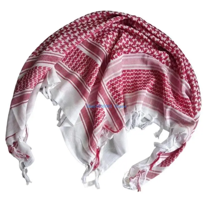 

T3LC Head Scarf Keep Warm Perfect for Skiing and Camping Tassels Neckerchief Elegant Scarf Shawl for Outdoor