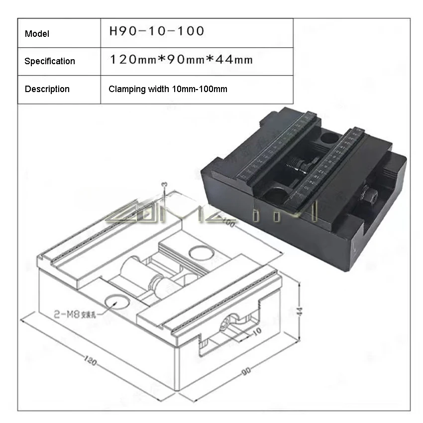 ForH90-L50/H90-10-100/H90-10-100L 5-axis CNC Machining Center Self-centering Vises Concentric Precision Fixture Flat Nose Pliers