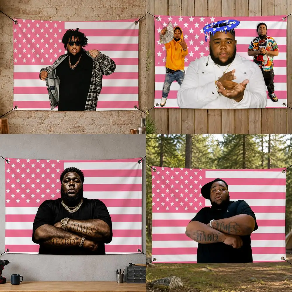 Music Awarded Creative Trending Star Art Pop R-Rod Wave Flags Flag Banner for Bedroom Dorm Party Home Living Room Game Room Gift