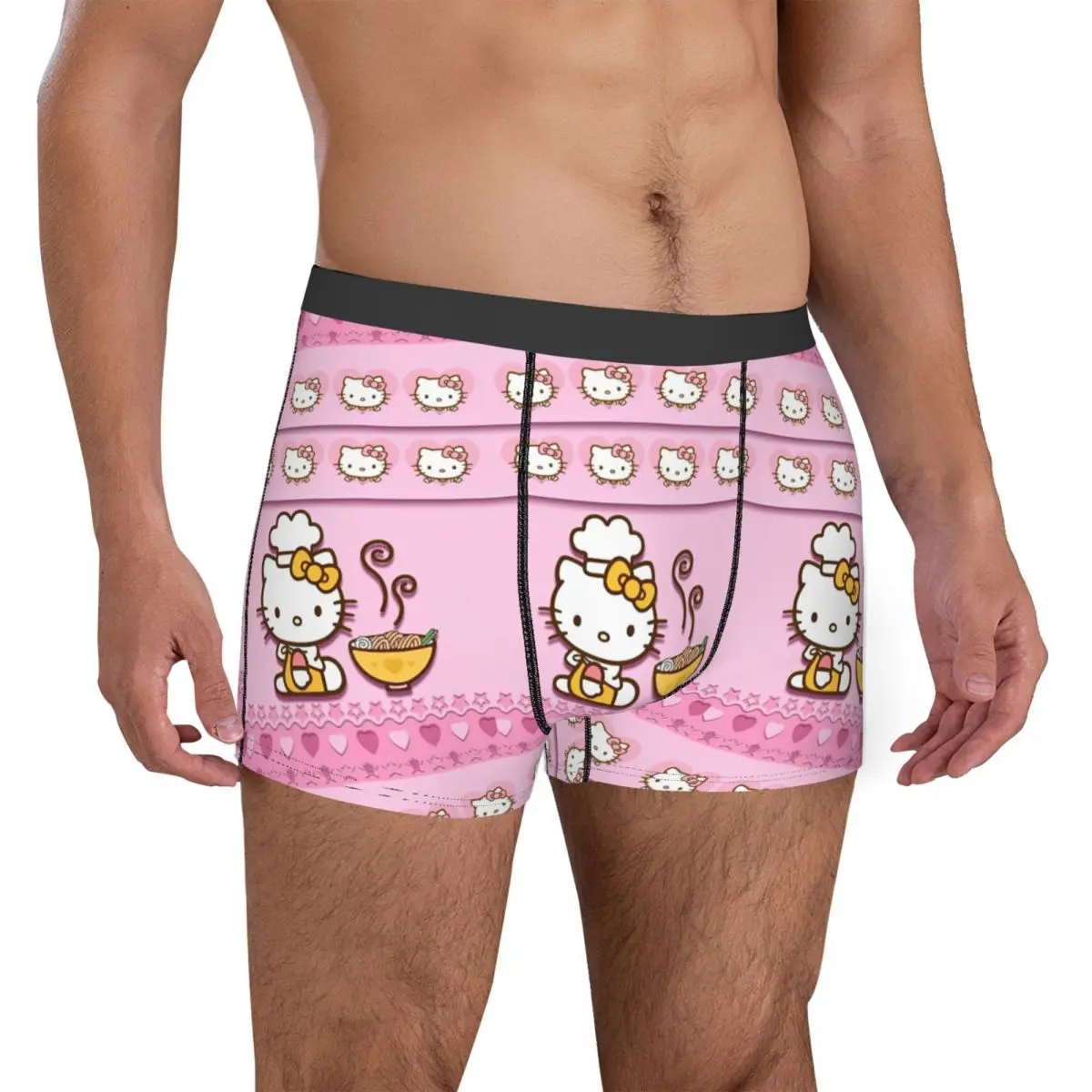 Custom Cooker Hello Kitty Delicious Noodle Men Boxer slip intimo morbido stampa mutande umorismo