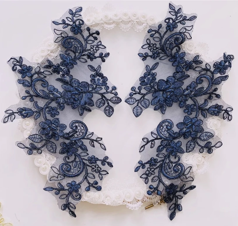 18x34cm,  10Pcs, 5Pair High Quality Silver Bone Lace Wedding Dress Decals, Headdress, DIY Clothing Accessories, New Fashion,