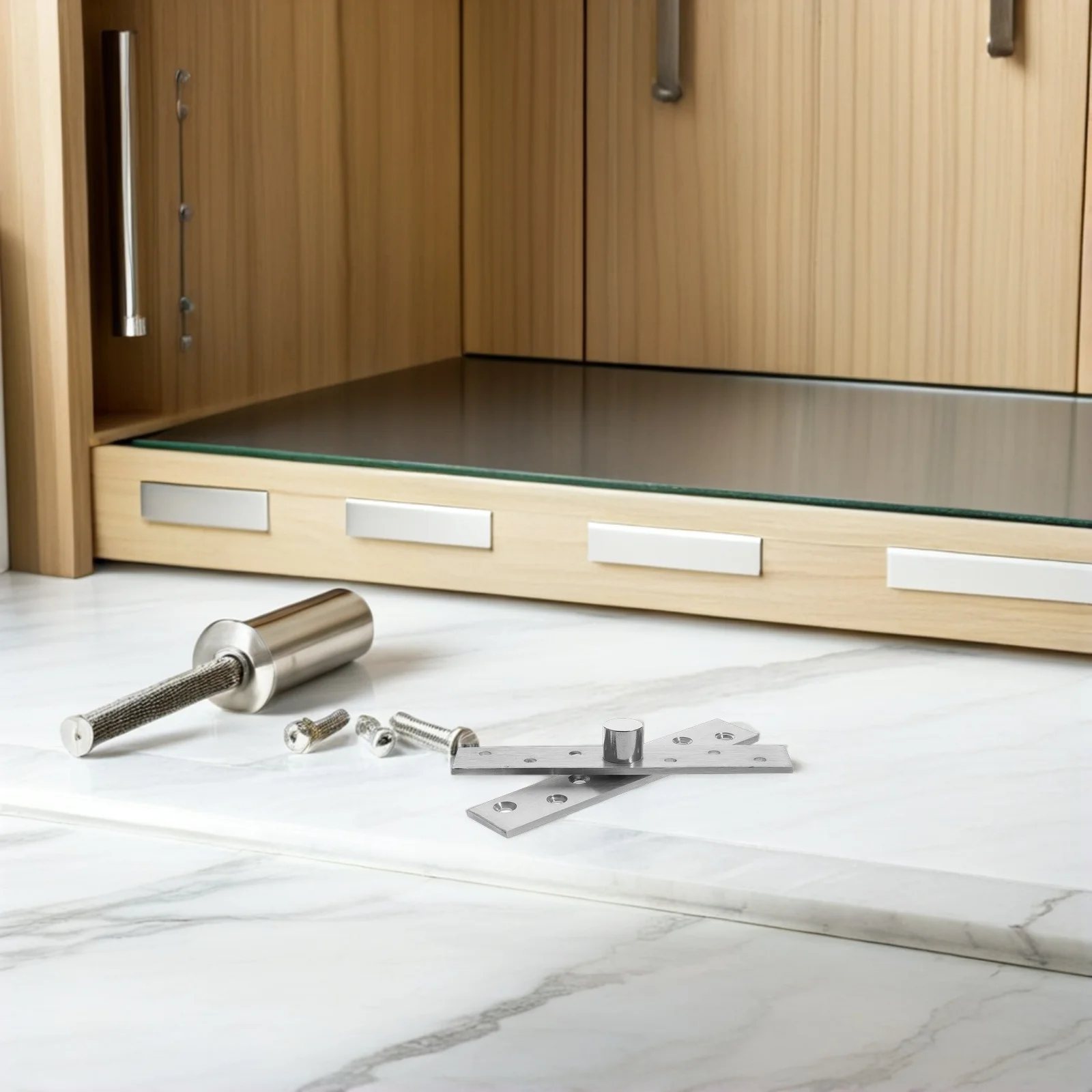 

6Pcs Hidden Door Hinge System 360 Degree Pivot Hinge Stainless Steel for Concealed Bookshelf Cabinet Secret Door Installation