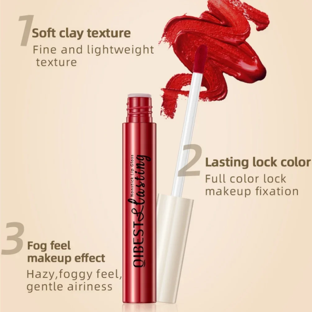 Waterproof Non-Stick Cup Matte Liquid Lipstick Set 12 Colors Long-Lasting Glossy Sexy Red White Black Nude Lip Gloss Makeup Kit