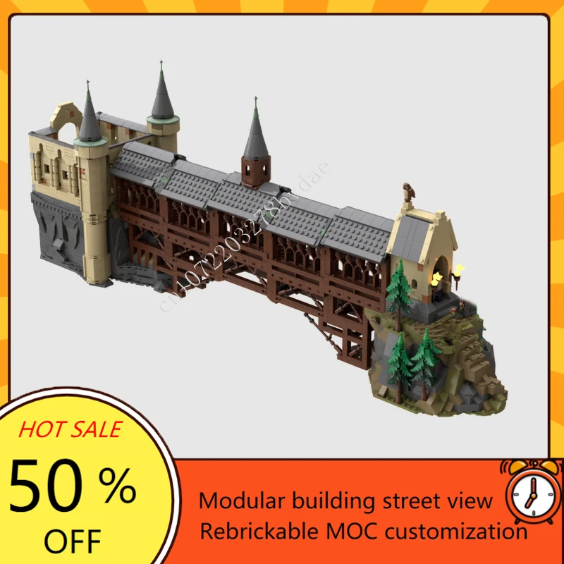 3858PCS The Wooden bridge Modular MOC Creative street view Model Building Blocks Architecture DIY Education Assembly Model Gifts