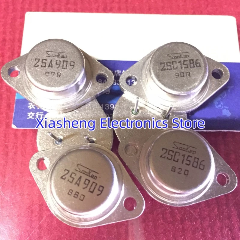 New Original 1Pair 2SA909 A909 + 2SC1586 C1586 TO-3 Amplifier Transistor In Stock