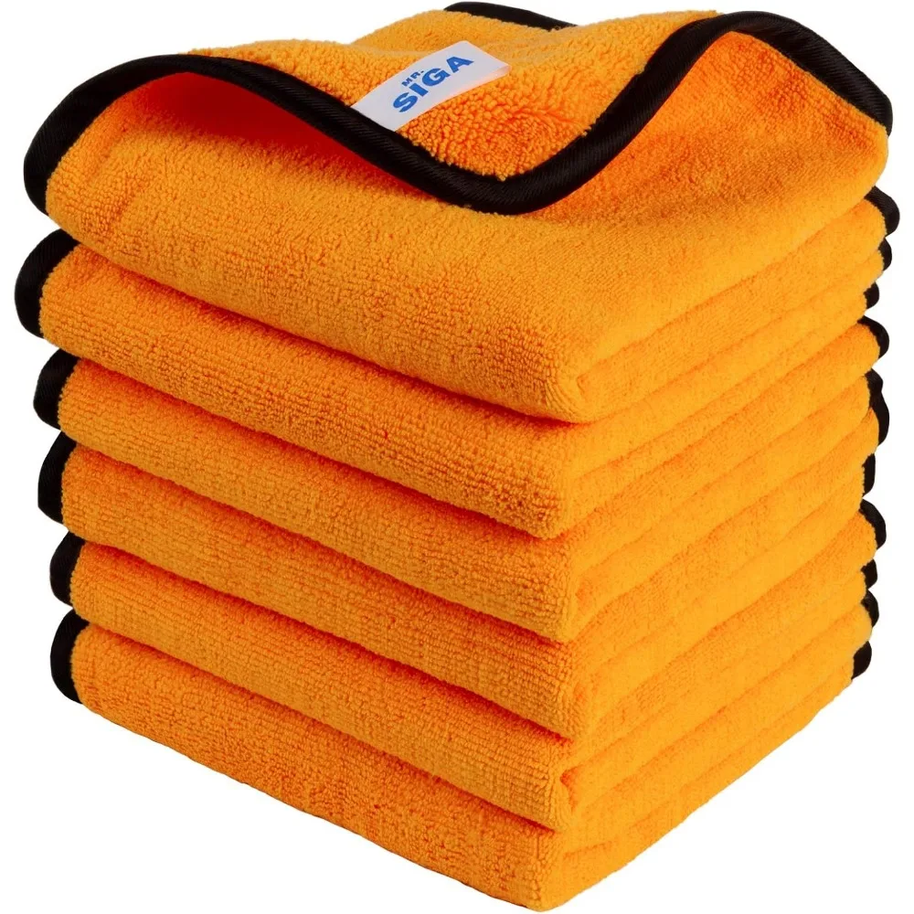 

Professional Premium Microfiber Car Wash Towels Dual Sided Gold 15.7x23.6 Inch 6 Pack