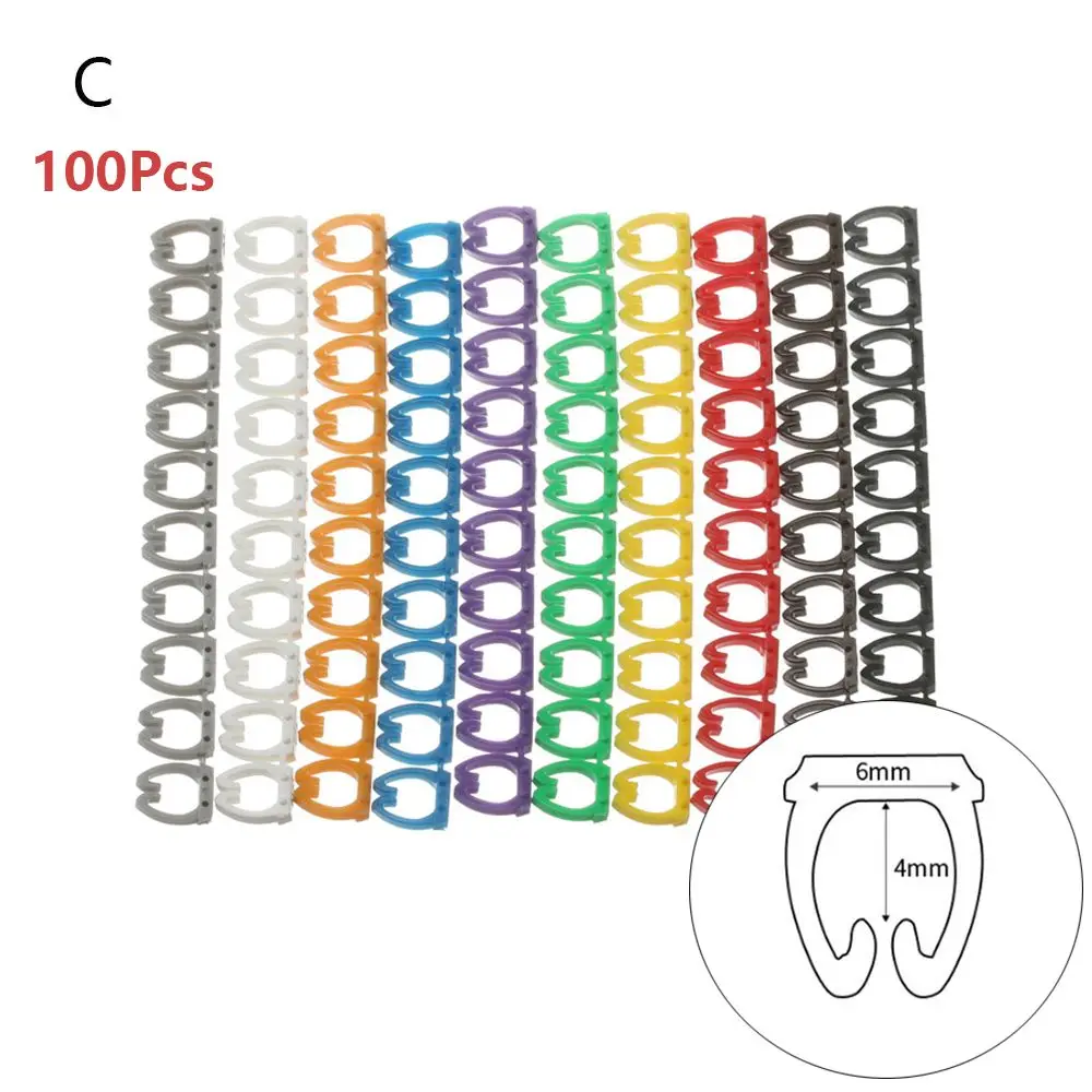 100/150Pcs Colourful Useful Waterproof Number Tag C-Type Marker Tool Identification Sign Cable Labels Fiber Organizers Tag Box
