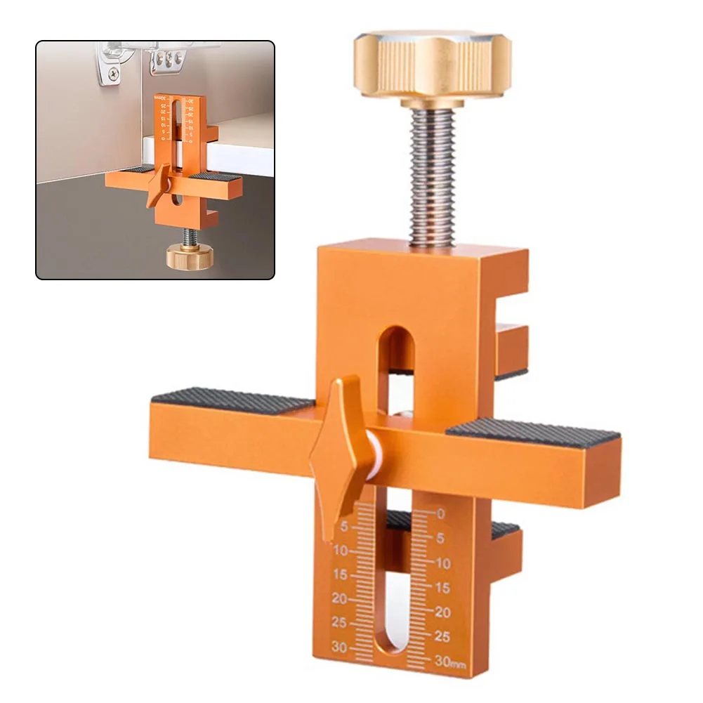 Aluminum Alloy Jig For Woodworking Cabinet Door Installation ,Cabinet Door Quick Positioning Tool, Adjustable Clamping 7-40mm