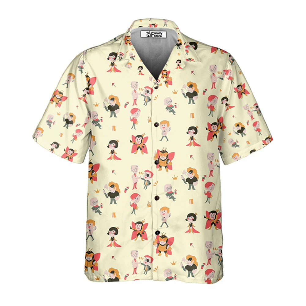 Awaii-Camiseta divertida para hombre con estampado 3D, Tops de playa hawaianos holgados, pantalón corto informal, blusa con solapa de manga, ropa de calle para hombre