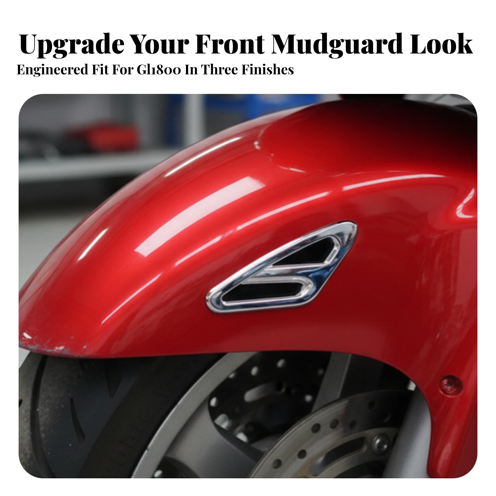 Gold Wing GL1800 Mudguard Accent Long-Lasting Front Mudguard Ornament Trim Sleek Peel and Stick for Touring Bike Riders