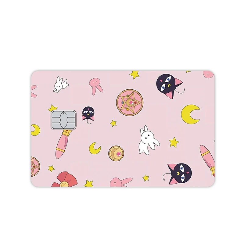 Sailor Moon Card Sticker Waterproof Debit Card Cover Tsukino Usagi Protector Skin Kawaii Student Exquisite Decor Festival Gift view 4