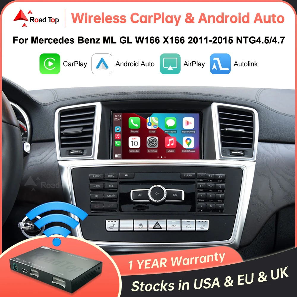 

Wireless CarPlay Android Auto for Mercedes Benz ML GL W166 X166 2012-2015 with MirrorLink AirPlay Car Play Rear Camera Functions