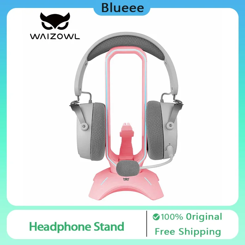 WAIZOWL BG Gaming Headphone Stand Multifunctional RGB Gaming Headphone Accessory Content RGB Lighting Space Saving Design