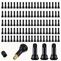 20/50/100pcs Snap-in Black Rubber Tubeless Tire TR414 Tyre Valve Stems for Car Motorcycle Tubeless Tire Valve Stems