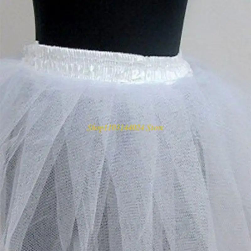 N5KE Women Children White Hard Mesh Short Petticoat Double Layers Girl Tutu Sk