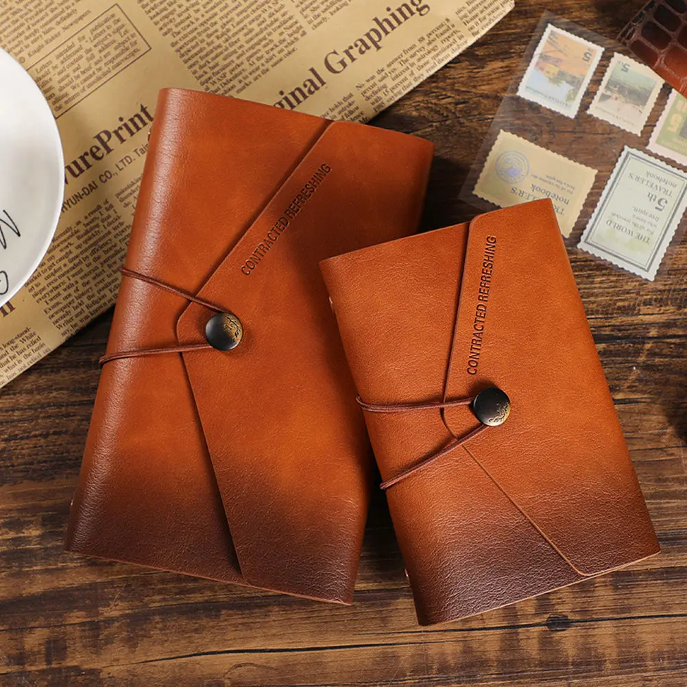 Retro Style Travel Journal Artificial Writing Notebook Daily Planner Diary Refillable Pocket Notepad for Office Students