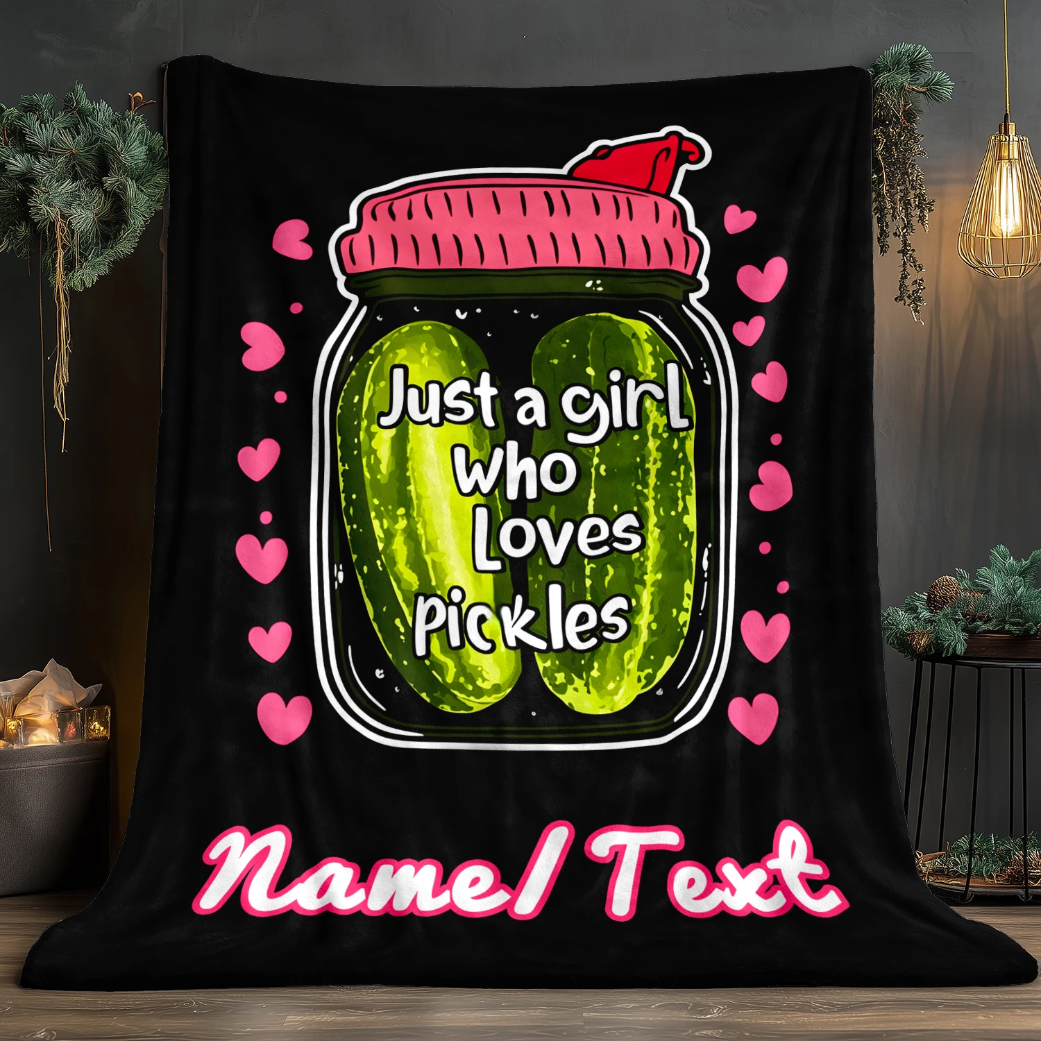 Personalized kimchi enthusiast blanket with soft and warm flannel parabolic shape, customized name, lightweight home item