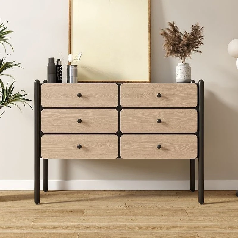 

French retro solid wood six-chest cabinet bedroom wall storage cabinet modern simple living room antique drawer cabinet