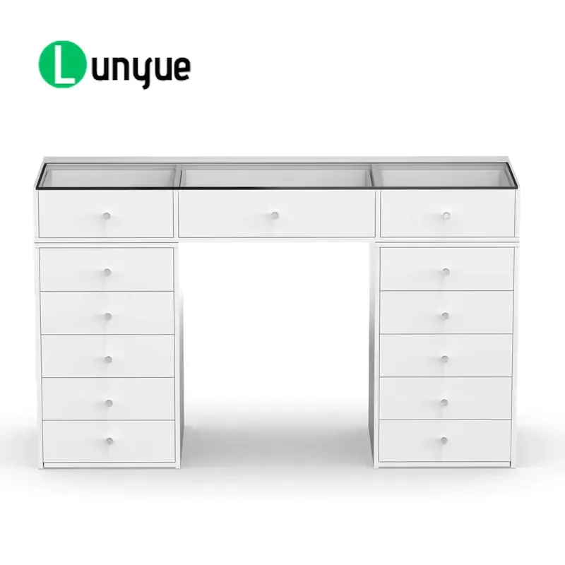 Modern Luxury Makeup Vanity Table with LED Mirror and Drawer Bedroom Dressing Table Cosmetic Desk for Home Furniture