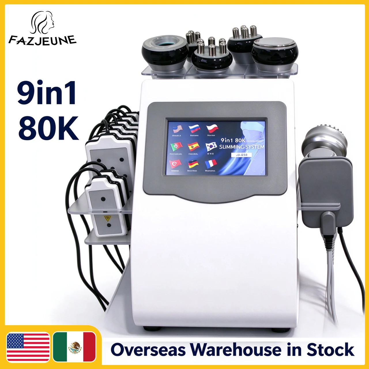 Cavitation Machine 80K Weight Loss - 9-in-1 80K Kavitations-Körperformungsgerät zur Gewichtsreduktion (Schneller