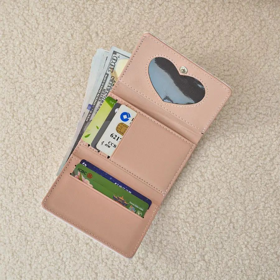 Girl's Dream Spring Picnic Series Rabbit Bear Wallet Cute Original Design Anti-degaussing Multi-card Magnetic Button Coin Purse