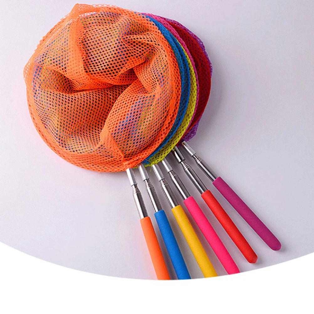 4 pezzi reti da pesca allungabili design telescopico strumento di cattura insetti in acciaio inossidabile per bambini esplorazione all'aperto colore casuale