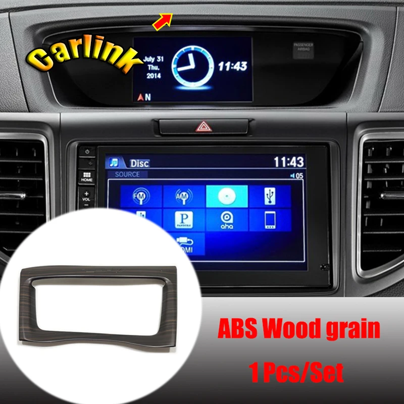 

ABS дерево зернистость для Honda CR-V CRV 2012 2013 2014 2015 центральное управление автомобиля декоративная рамка наклейка крышка отделка Аксессуары