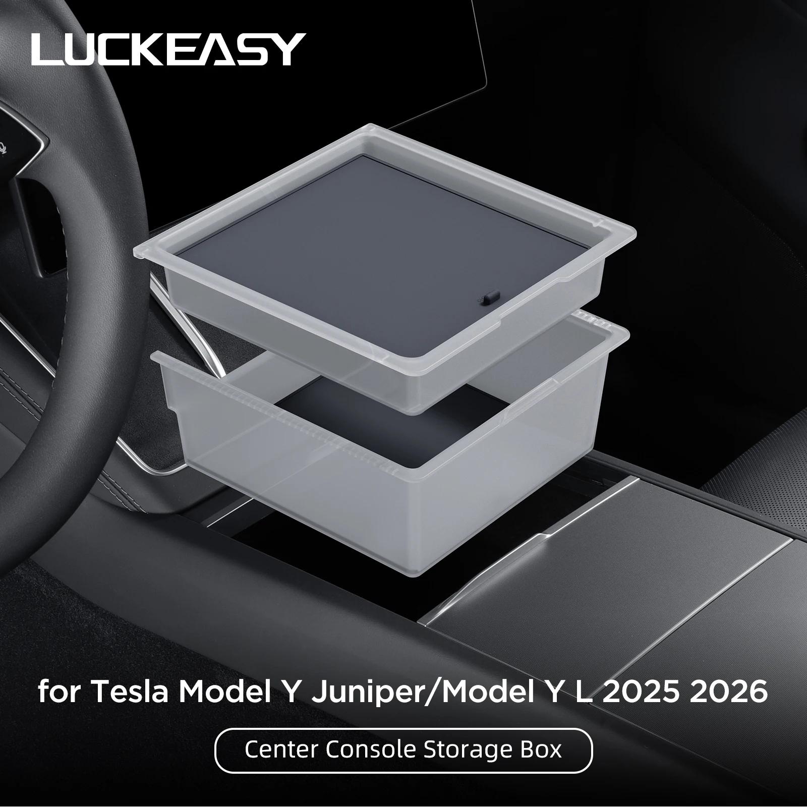 Für Tesla Model Y Juniper/Model Y L 2025 2026 Auto-Aufbewahrungsbox Zubehör Mittelkonsole Armlehne Doppelschichtiger Organizer