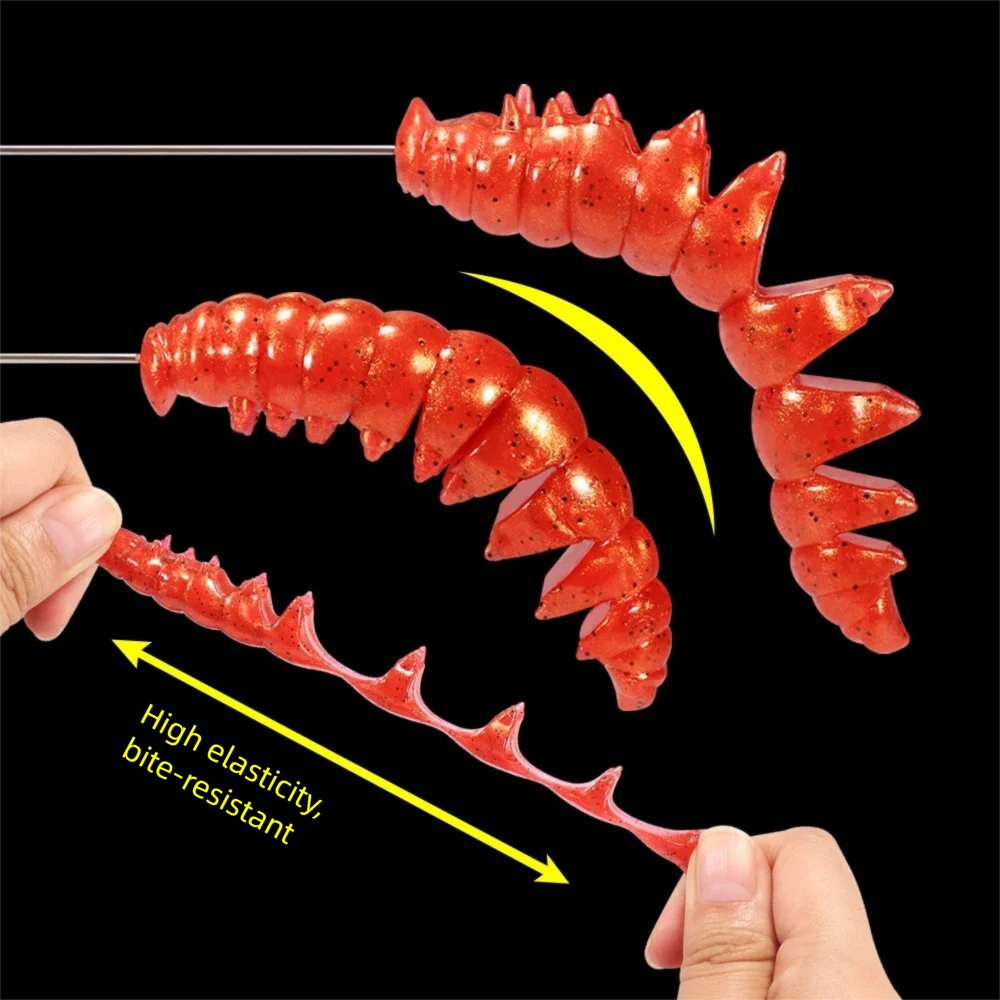 6/11 قطعة مادة TPR Spinpoler دودة فقيرة 6/11 قطعة مجموعة مجزأة الجسم الطعم الناعم المياه المالحة استخدام المياه العذبة استخدام دروب شوت معالجة #1