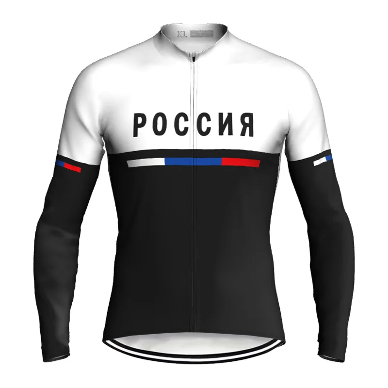 

Russia Bike Long Sleeve Jersey, Cycling Shirt, Road Coat, Motocross Clothes, Bicycle Top, Rider Black Jacket, Sports Bib Sweater