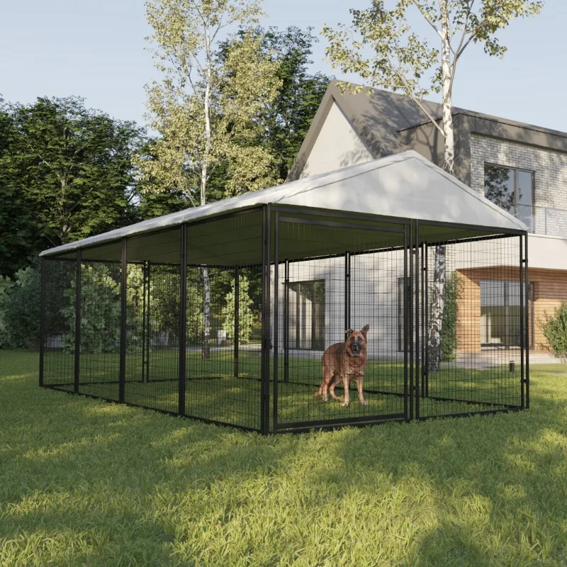 Cheap Heavy Duty Metal Portable Dog Run Pet Cage Dog Kennel Wholesale with Waterproof Cover