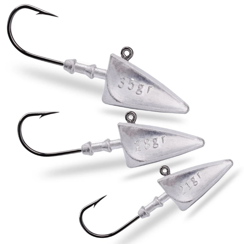 New Hot Anti Snag Natural Fish Head Jig Heads 7g-35g Barbed Soft Worm Hooks Root Fishing All Waters Bass Perch Trout Tackles