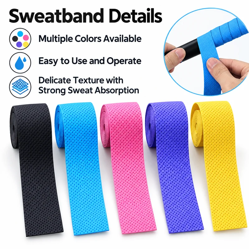 1Pc Dry Tennis Racket Grip Anti-skid Sweat Absorbed Wraps Taps Badminton Grips Racquet Vibration Overgrip Sports Sweatband