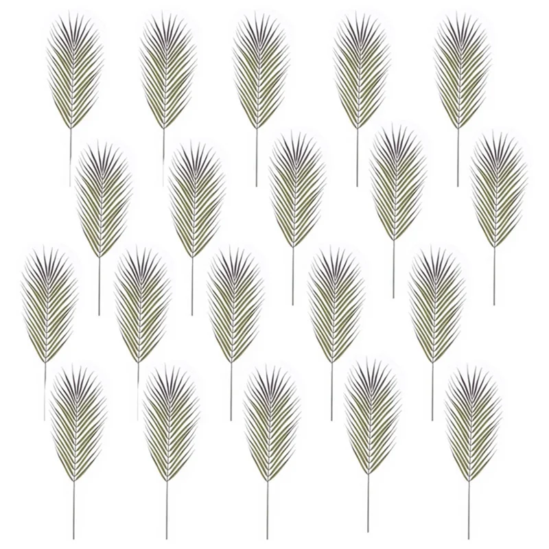 

-ABKM 20Pcs Simulation Plant Single Branch Palm Leaf Loose Tail Sunflower Leaf Home Wedding Living Room Flowers And Leaves