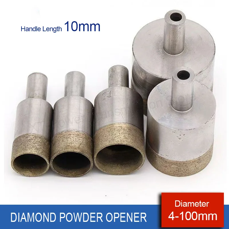 1Pcs Drill Bit Dia 4-100mm Diamond Powder Sintering Hole Opener Handle Length10mm For Glass/Ceramic/Marble Tile Drilling Cutting