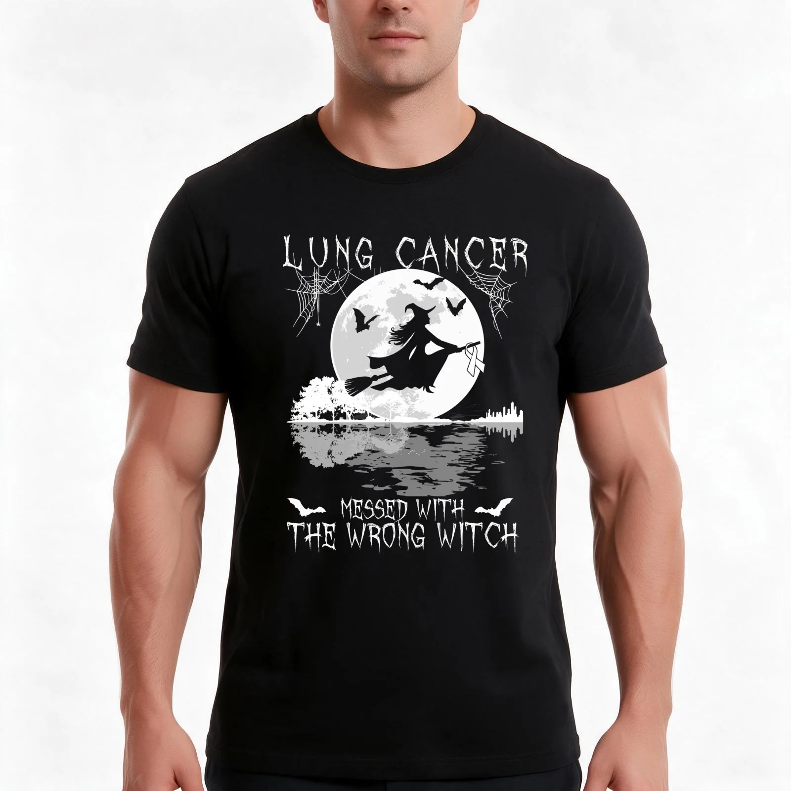 Messed With The Wrong Witch Lung T-Shirt, Summer Casual Cotton Tee, Oversized Streetwear Tops, Vintage Graphic Print