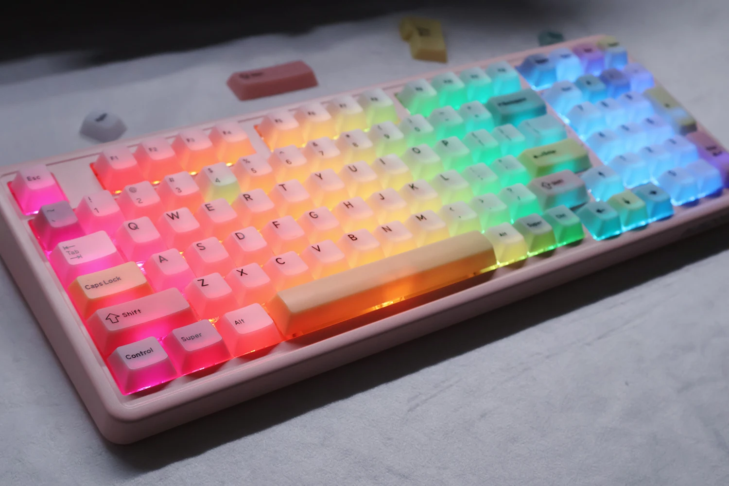 idobao Cherry Profile Keycaps Mechanical Keyboard Keycap Custom Backlit Key caps for MX Switches Key cap 128Keys Support Split