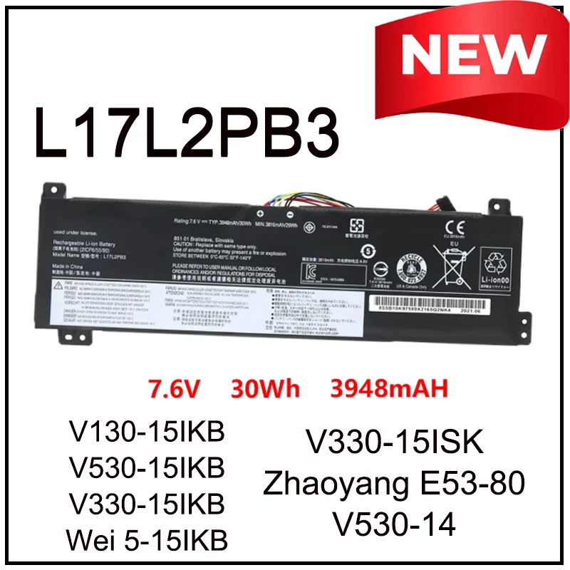 

L17L2PB3 L17M2PB3 L17M2PB4 L17C2PB3 L17C2PB4 Laptop Battery for Lenovo V130-15IKB V330-15IKB V530-14 V5-15IKB V530-15IKB New