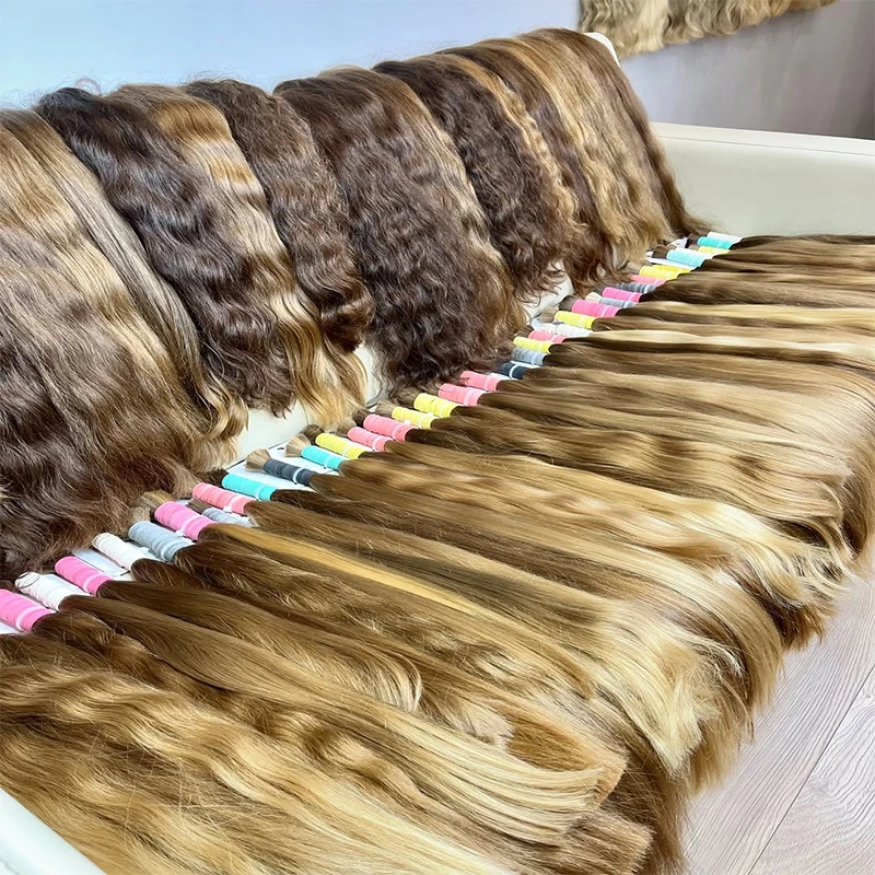 横糸なし 100% 天然本物の人毛エクステンション レミー人毛バルク未処理ナチュラルバージンインド髪編組オリジナル