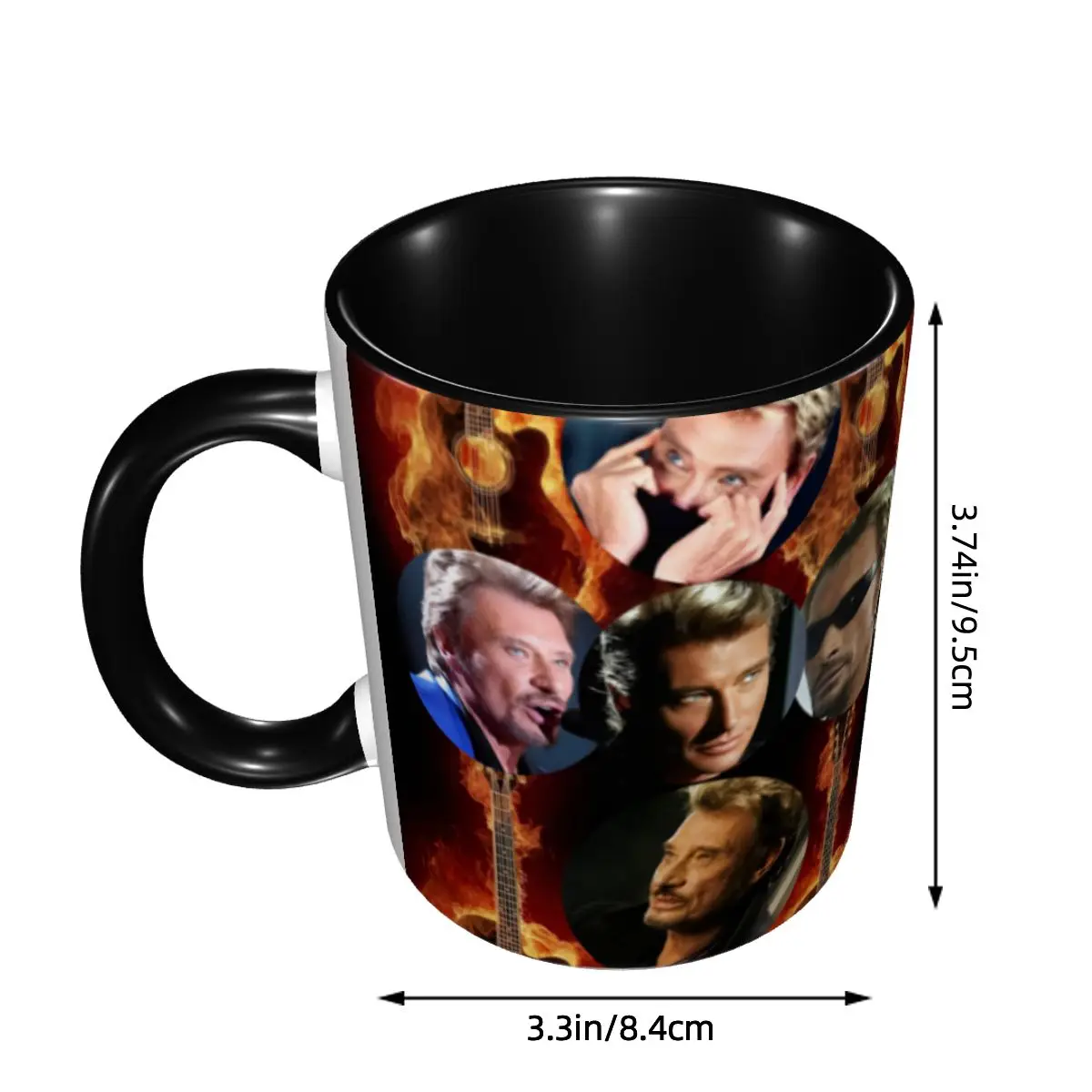 DIY French Rock Legend Johnny Hallyday Ceramic Mugs Personalized Coffee Cup Creative Present