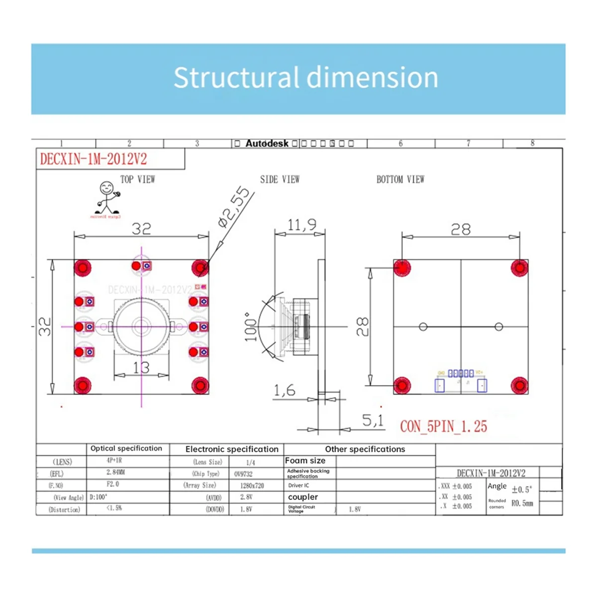 4 قطعة وحدة كاميرا 100 درجة 1MP OV9732 1280x720 USB سائق مجاني التركيز اليدوي مع كابل 2 متر ل WinXP/7/8/10