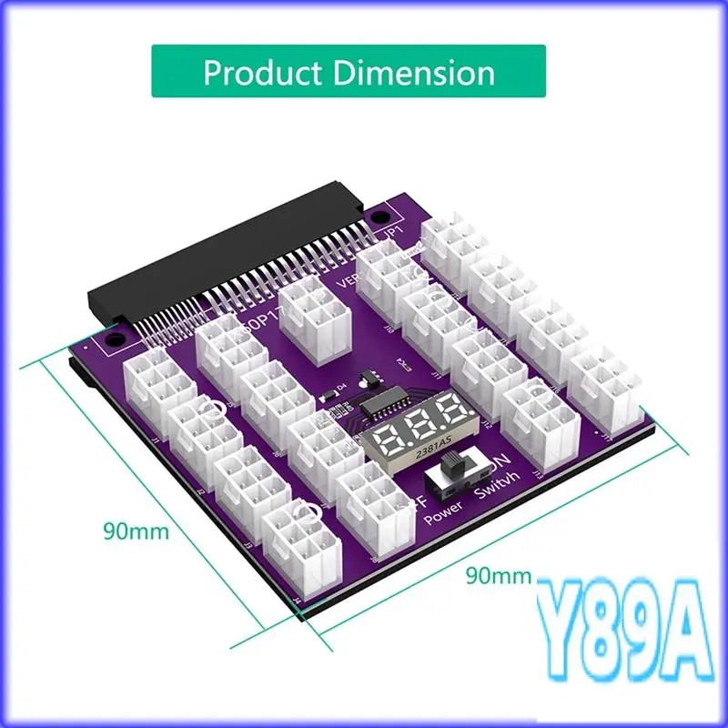 GO-ATX 17 X 6Pin Power Supply Breakout Board Adapter Converter 12V For Ethereum BTC Mining