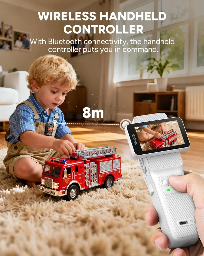 Nuova Videocamera d'Azione Tascabile SJCAM C400 Bianca, Videocamera per Vlogging e Streaming Live su YouTube