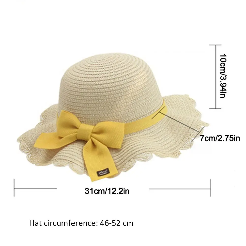 Spring Summer Sunshade Hat Kids Boys Girls Fisherman Hat Wide Brim Buckets Hat Sunscreen Cap Outdoor Beach Bowknot Panama