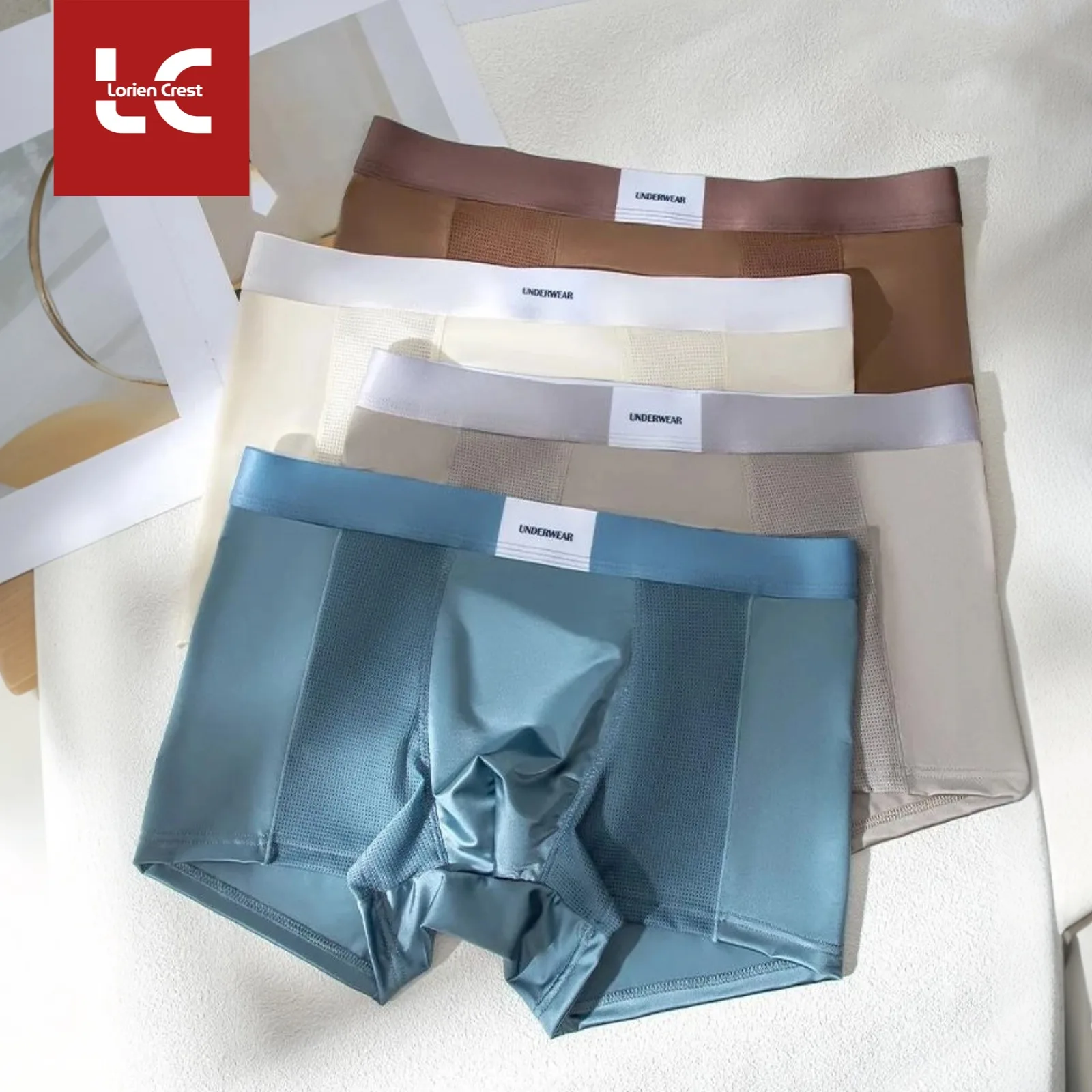 

3 шт.【LORIEN CREST】Мужские трусы-боксеры из атласного ледяного шелка, летние, дышащие, для кондиционированных помещений, легкие, новые
