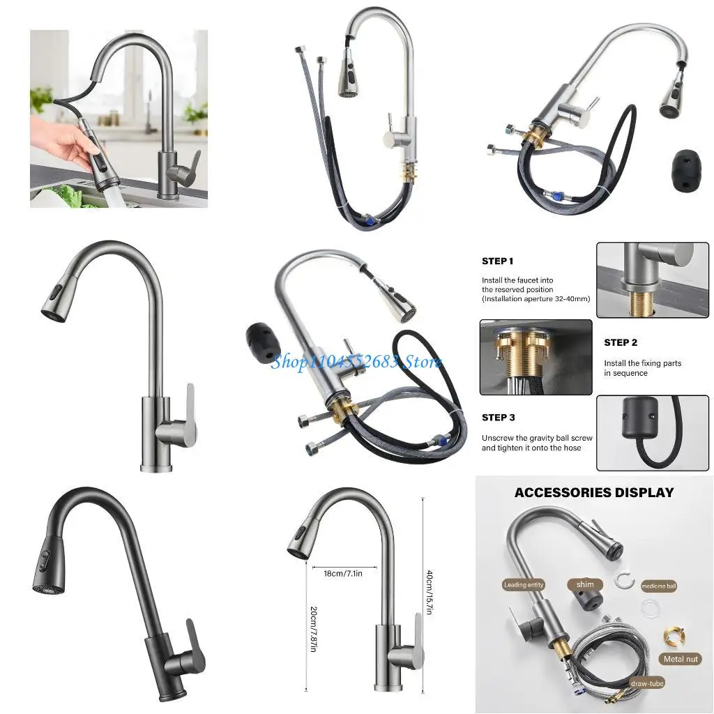 

Y6GD Upgrades Faucet with Pull Out Nozzle Temperature Mixing Function for Household