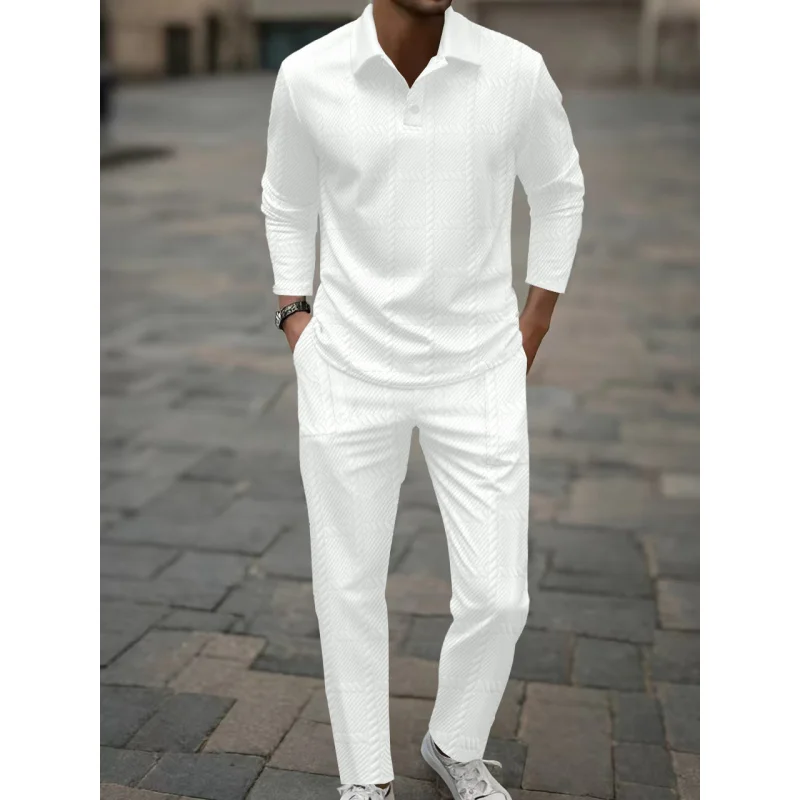 طقم قميص وبلوط بأكمام طويلة للربيع والخريف من AmazonPOLOMen